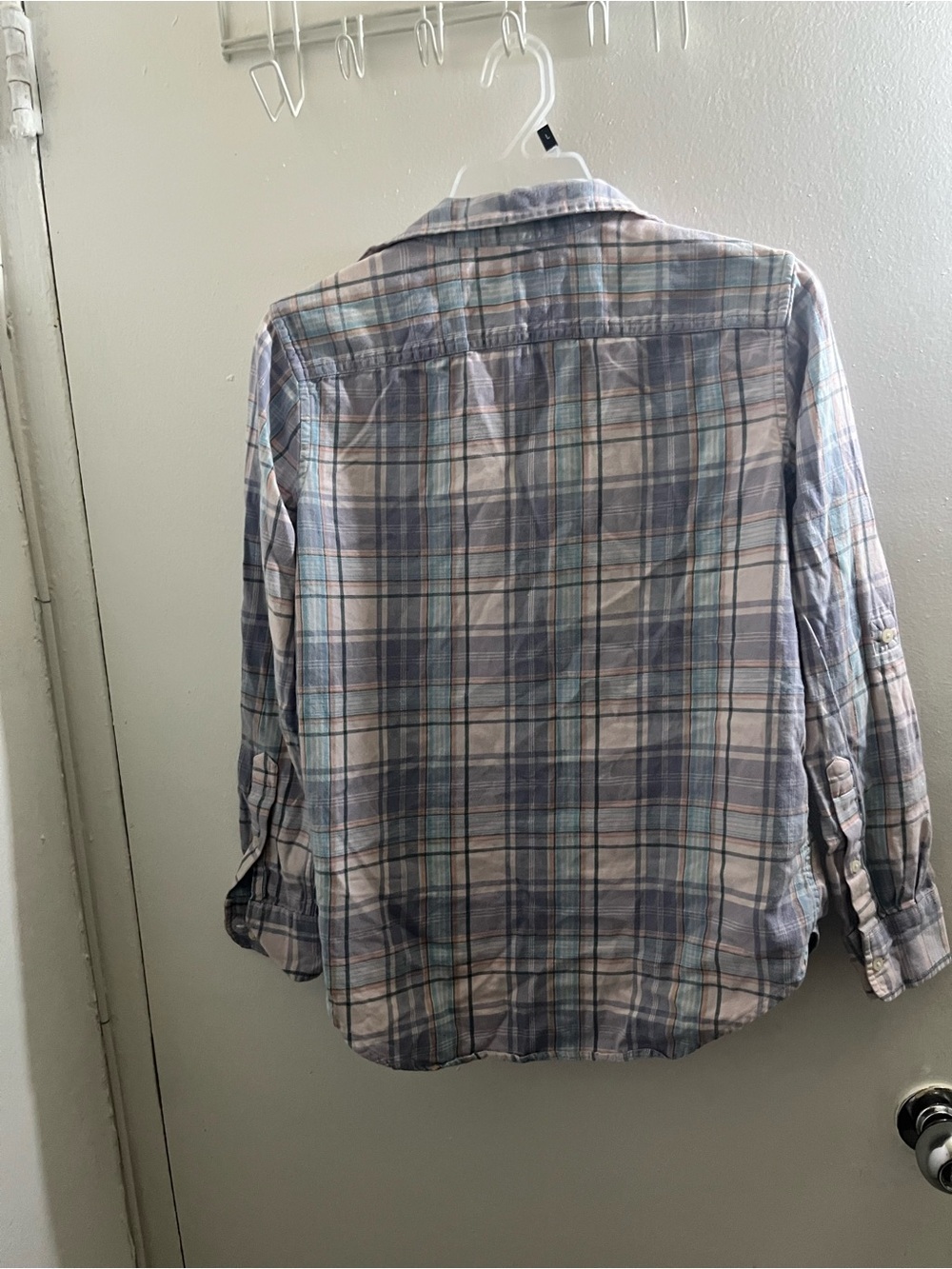 Lauren Ralph Lauren Pastel Plaid Shirt in Blue, Pink & Gray - Picture 2 of 6